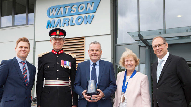 Colonel Edward Bolitho OBE, presenting The Queen’s Award for Enterprise: International Trade 2017 to Watson-Marlow Limited and BioPure Technology Limited